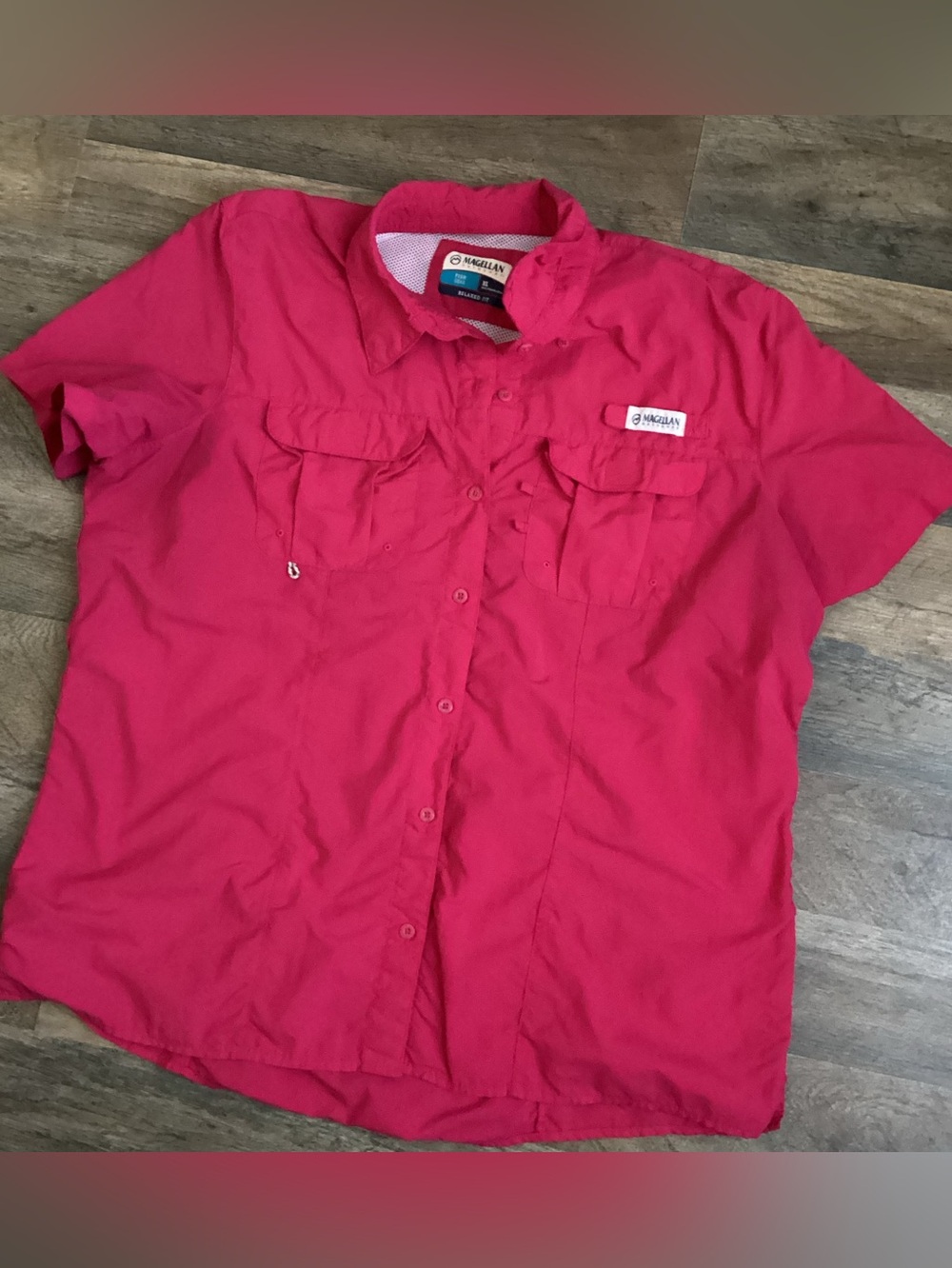 Magellan Outdoors Men's Short Sleeve Fishing Shirt - Red